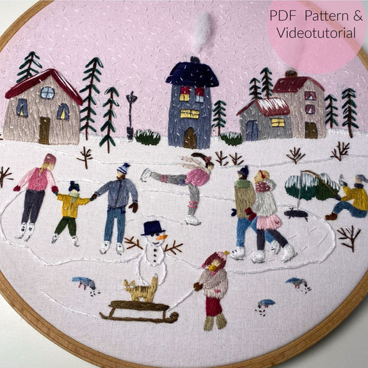 Stickvorlage, Winter Wonderland, Stickbild, Modern Embroidery, Sticken, Sticken Anleitung