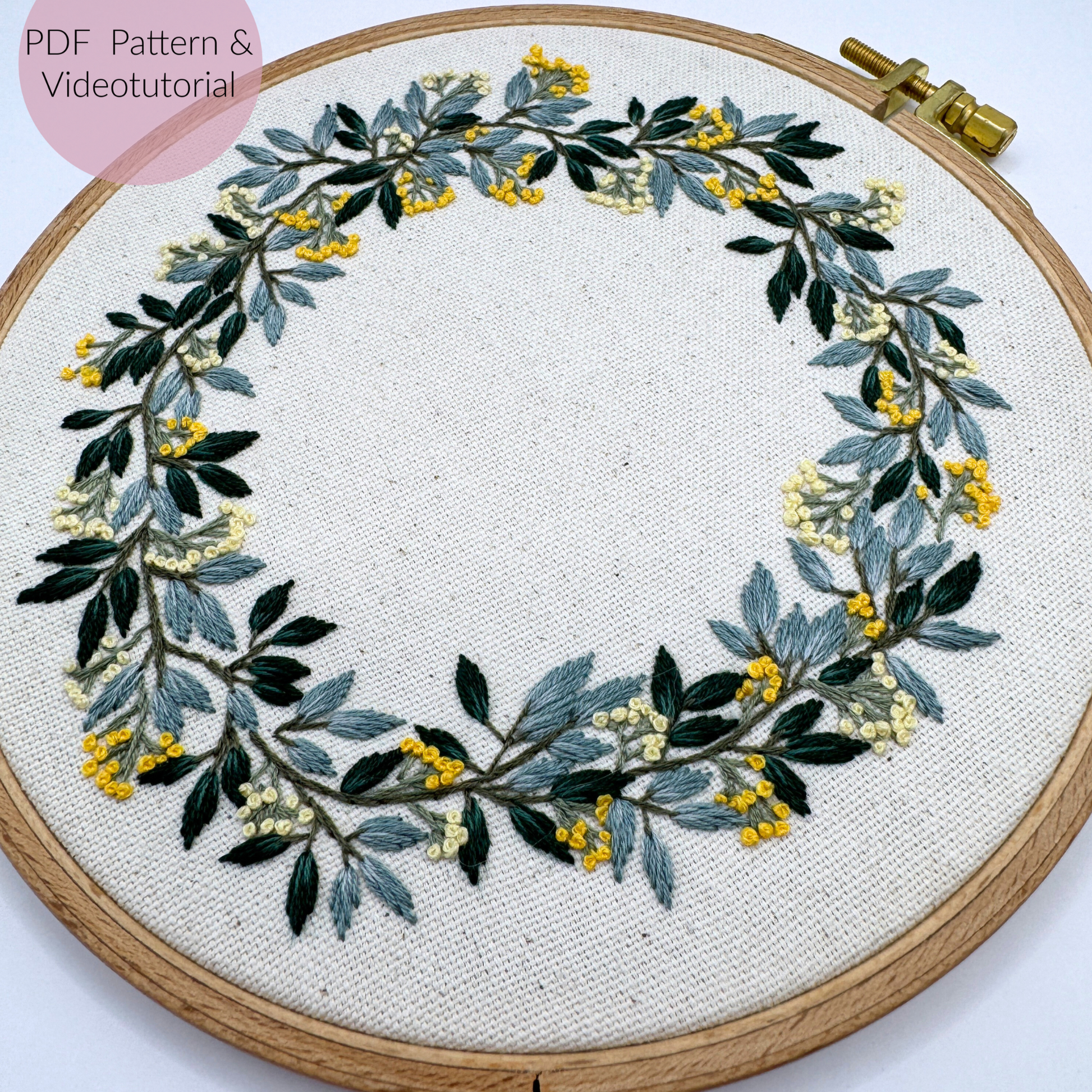 Stickvorlage, Kleiner Blätterkranz, Vorlage zum Sticken