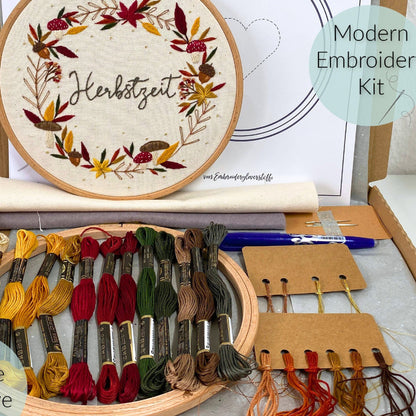 Stickkit, Set zum Sticken "Herbstkranz"