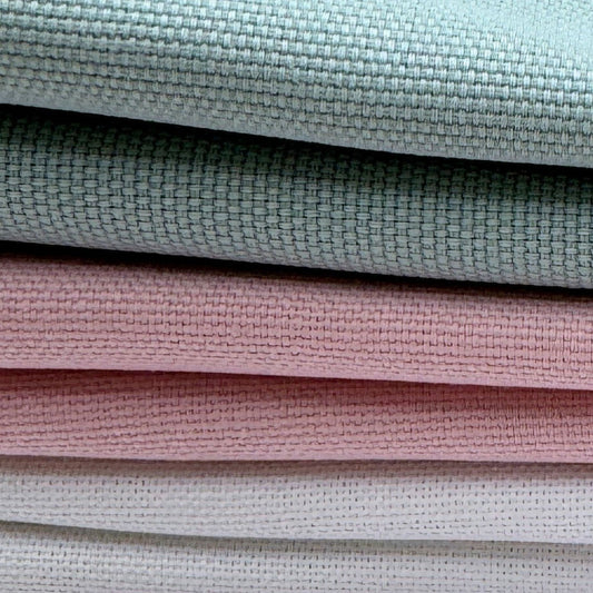 Stoff zum Sticken, Stoffpaket "Salbei/Rosa/Weiß"