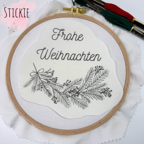 Stickie "Tannenzweig Frohe Weihnachten"