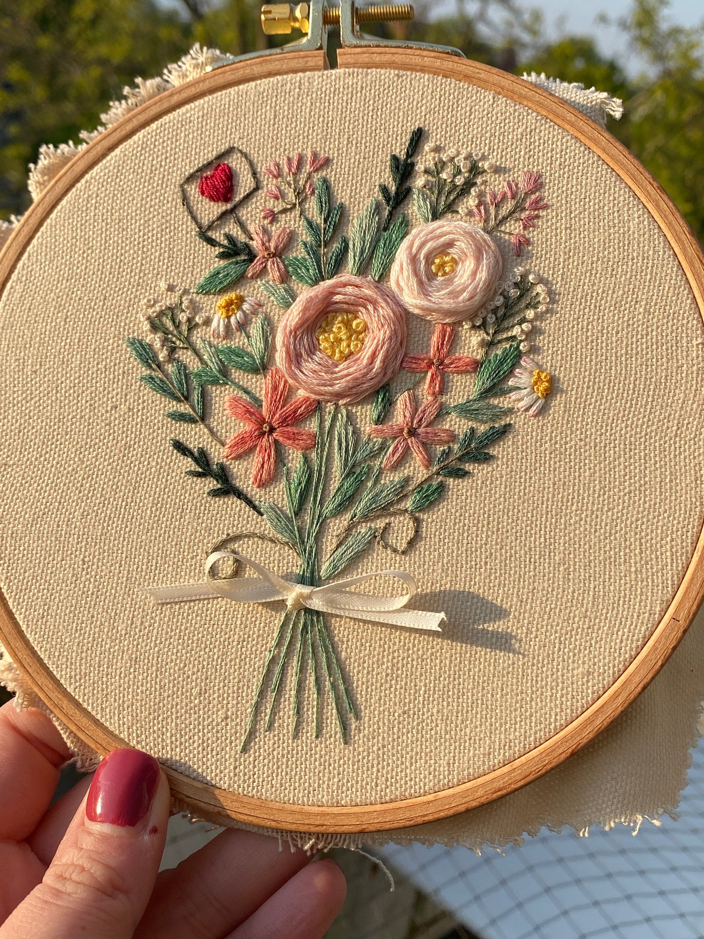 Stickvorlage, Spring Bouquet, Blumenstrauß, Stickbild Anfänger, Embroidery Pattern, Modern Embroidery