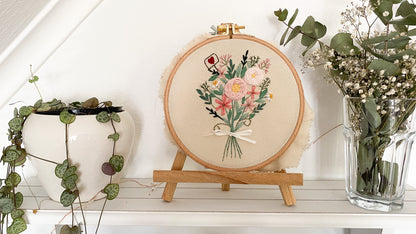 Stickvorlage, Spring Bouquet, Blumenstrauß, Stickbild Anfänger, Embroidery Pattern, Modern Embroidery