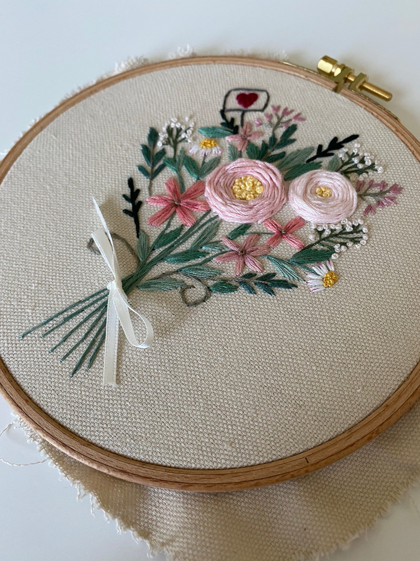 Stickvorlage, Spring Bouquet, Blumenstrauß, Stickbild Anfänger, Embroidery Pattern, Modern Embroidery